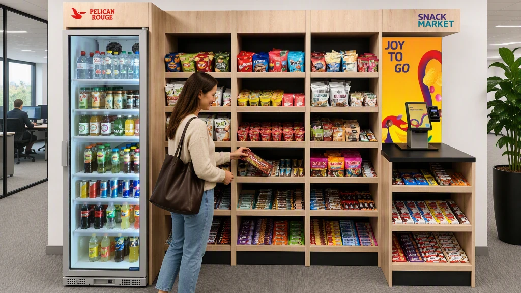 snack market met Vrouw op kantoor .png